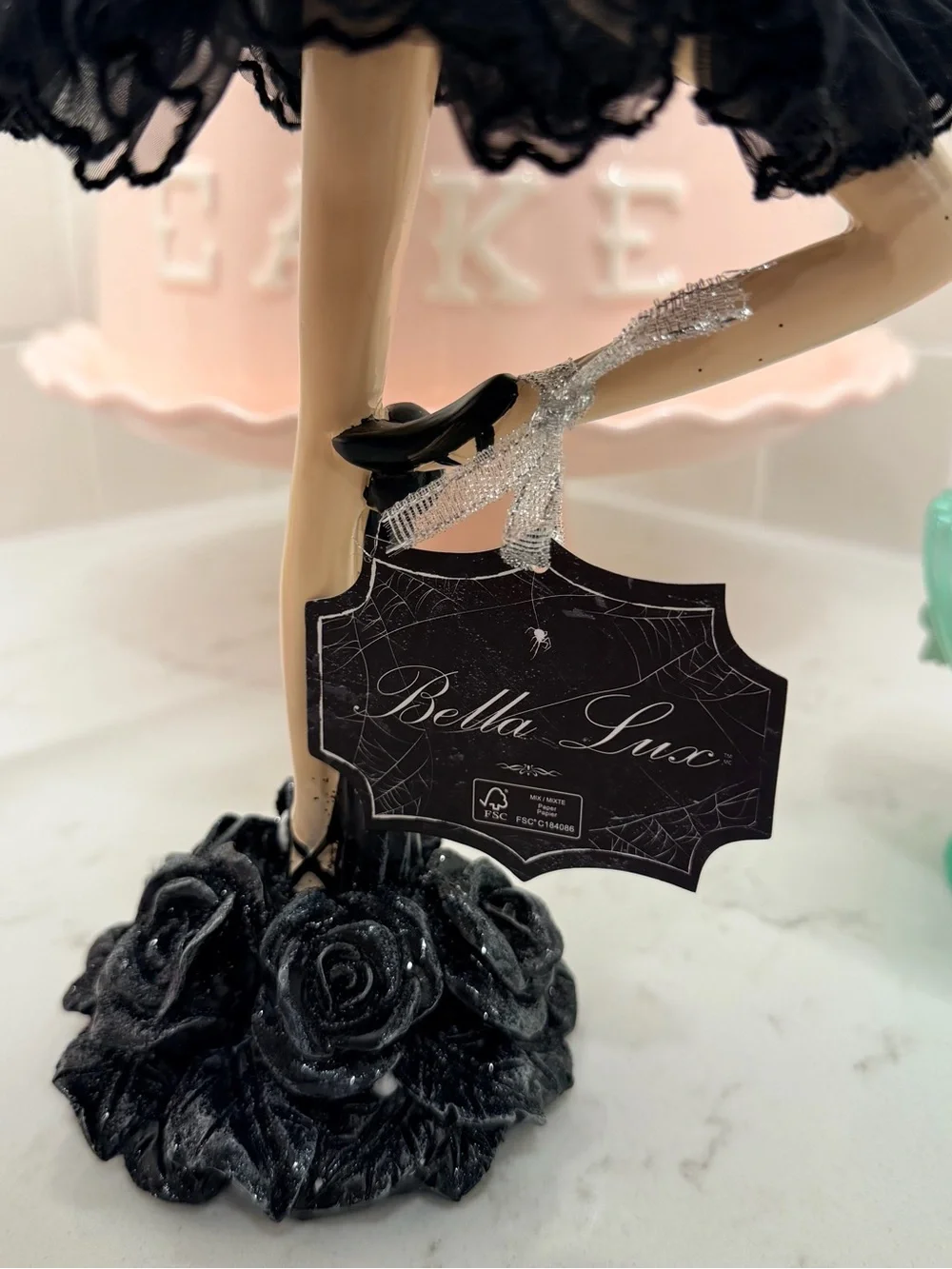 Bella Lux Halloween Ballerina Princess Figurine Black Purple Gothic Decor